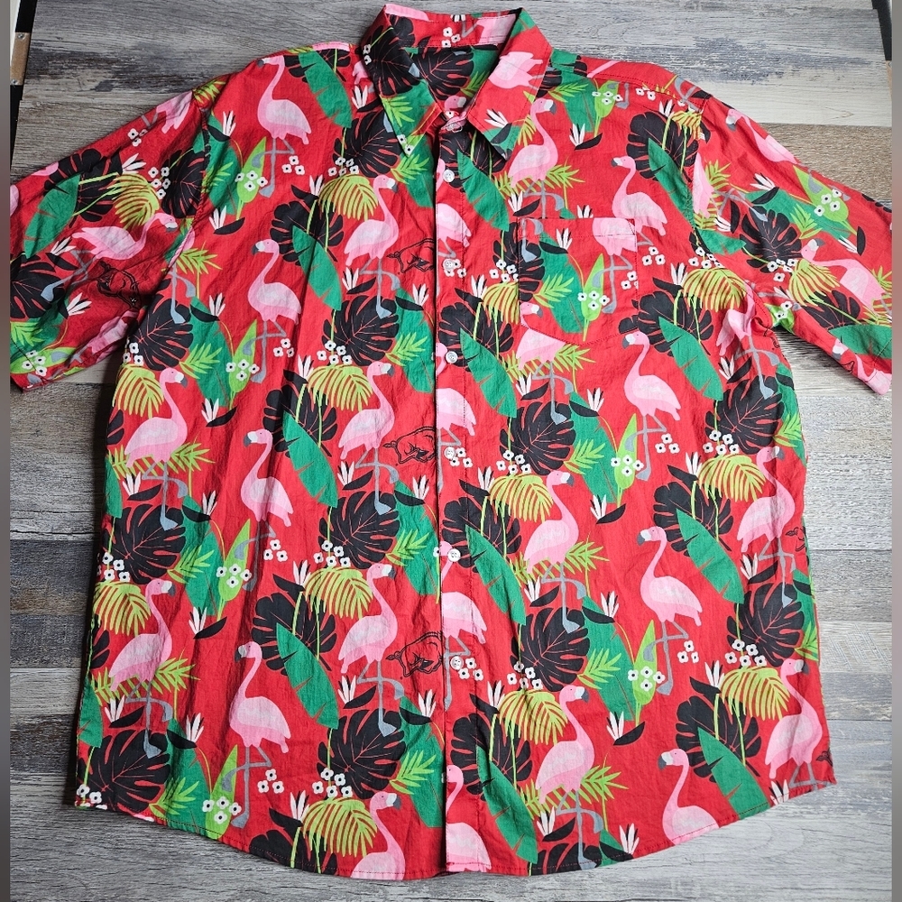 Arkansas Razerbacks Tropical Hawaiian Button Down Shirt 2XL Go Hogs